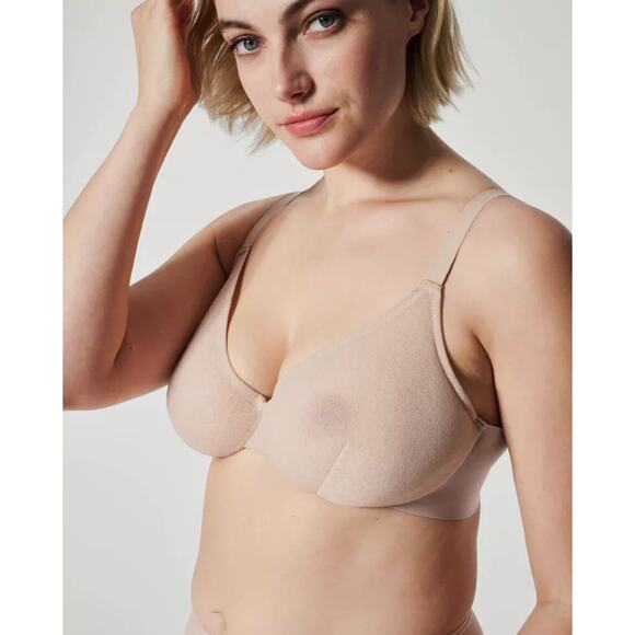 NWT SPANX 30071R SheerFlex Fit to You Demi Bra Size XL 38D-DD Champagne Beige - Picture 1 of 13